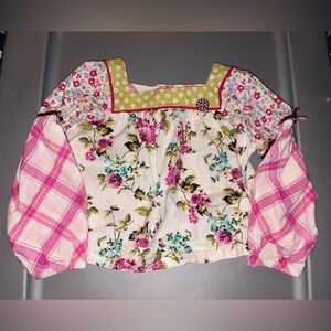 Matilda Jane Pink and Cream Floral Kids Blouse